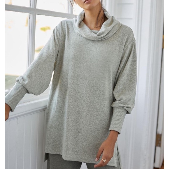 Anthropologie Maeve Cowl Neck Long Sleeve Tunic Style Sweater in‎ Oatmeal Size S - Picture 1 of 5